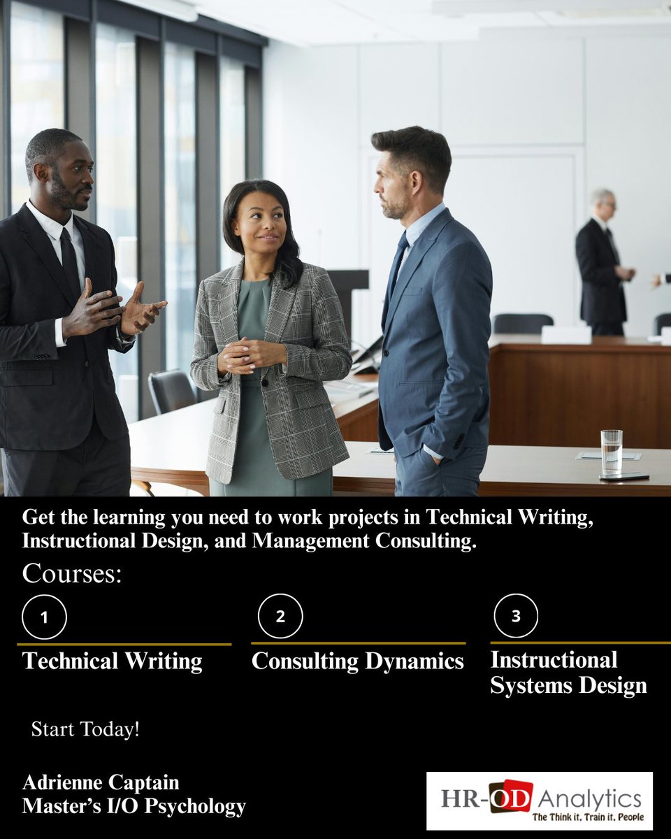 AdrienneCaptain's tweet image. HR & OD is a consulting firm offering services in Training for #InstructionalDesign, #OrganizationalDevelopment, #Change Management & Curriculum Design. adrienne-s-school-2b8a.thinkific.com
#Technology #Course #HR #TechNews #Learning #CareerDevelopment