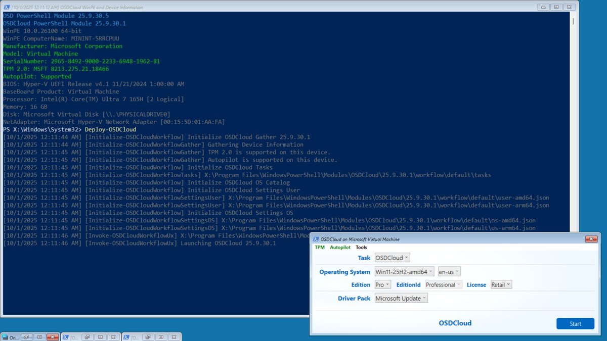 SeguraOSD's tweet image. #OSDCloud for #Windows11 #25H2 has been pushed to #PowerShellGallery powershellgallery.com/packages/OSDCl…

If you&apos;ve attended our sessions at #MMSMOA or #WPNinjas then you know to update OSD and use the new OSDCloud module

Yes, ARM64 is included :)

@RecastSoftware @EskimoRuler