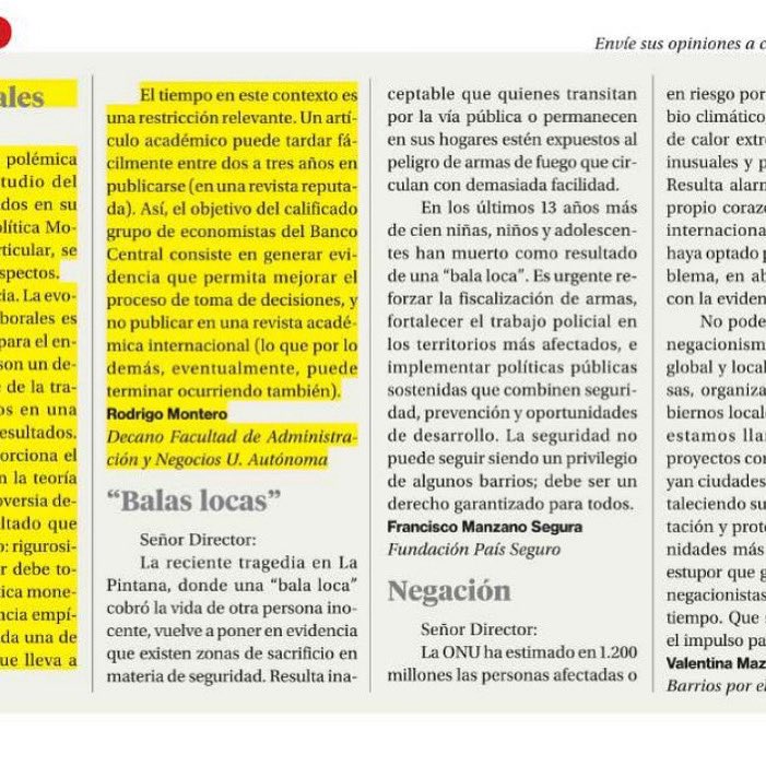 FPS_Chile's tweet image. Hoy en [La Segunda] correo al director “Balas Locas” por Francisco Manzano, director de Fundación País Seguro