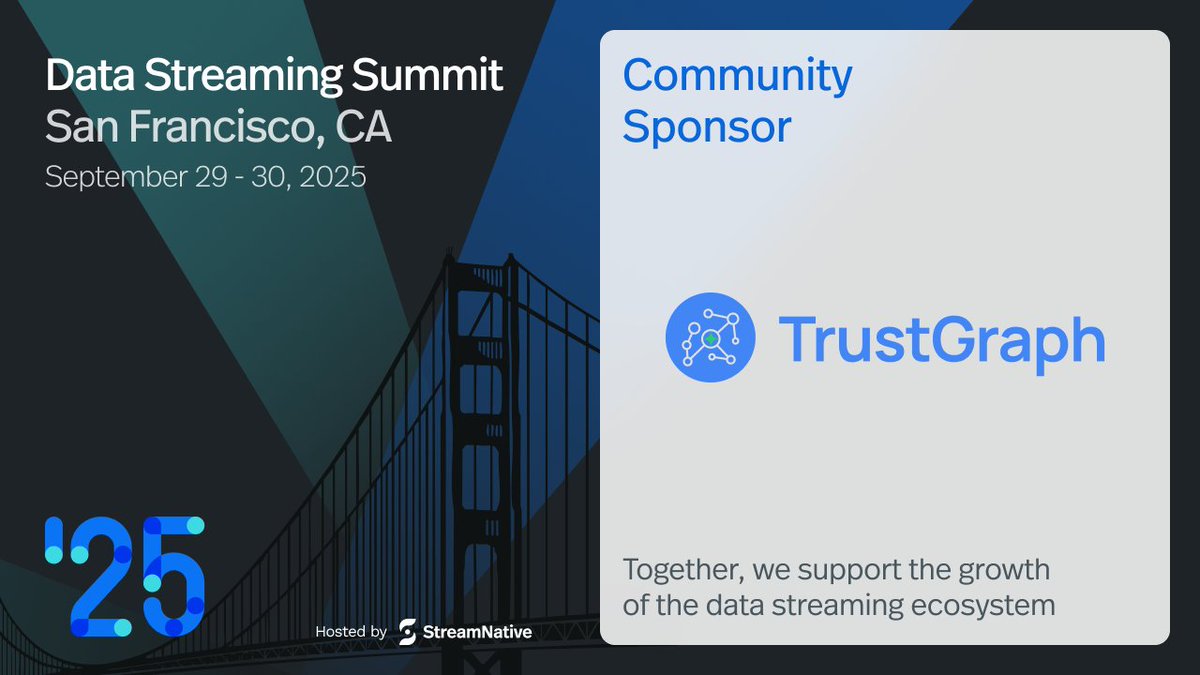 TrustGraphAI's tweet image. 🚨 The biggest minds in data streaming are here at #DataStreamingSummit2025 — and we're right in the middle of it.
👉 If you care about speed, scale, and trust, this is the event you don’t want to miss.
We’re live at the Grand Hyatt at SFO — come find us. #TrustGraph #DSS