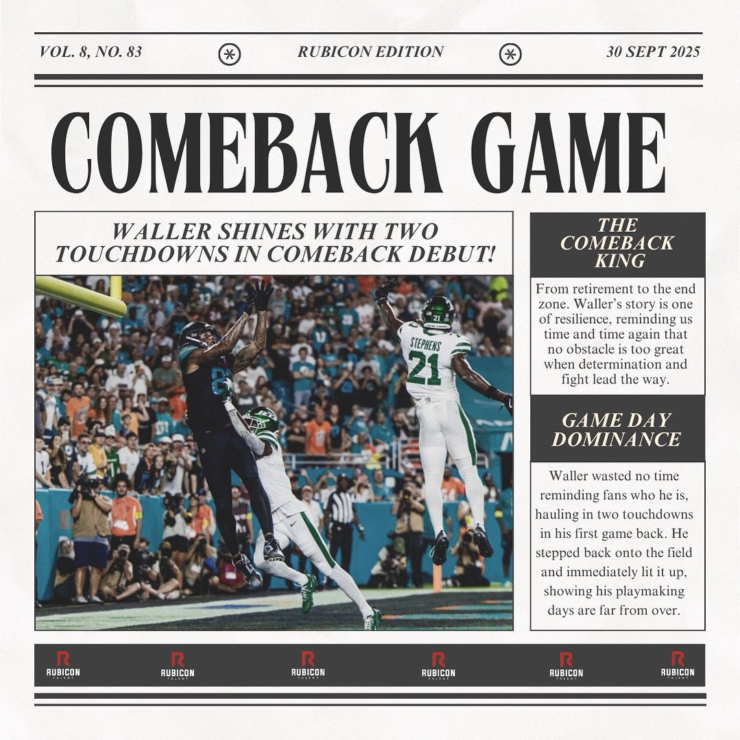 Out of retirement and straight into the end zone…twice🔥

Huge comeback game for <a href="/Rackkwall83/">Darren Waller</a> last night!! A debut that reminds us his story is still being written‼️