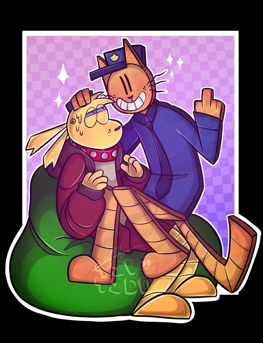 TivoRATido's tweet photo. Flat petey y Dogman Ai buddy swap, ya es un dibujo viejo pero quería subirlo ❤️ 

#dibujo #art #dogman #dogmanau #funny #petey #swap #amazing #like #parati #drawing #draw #robot #fanart https://t.co/ycNnGciBG0