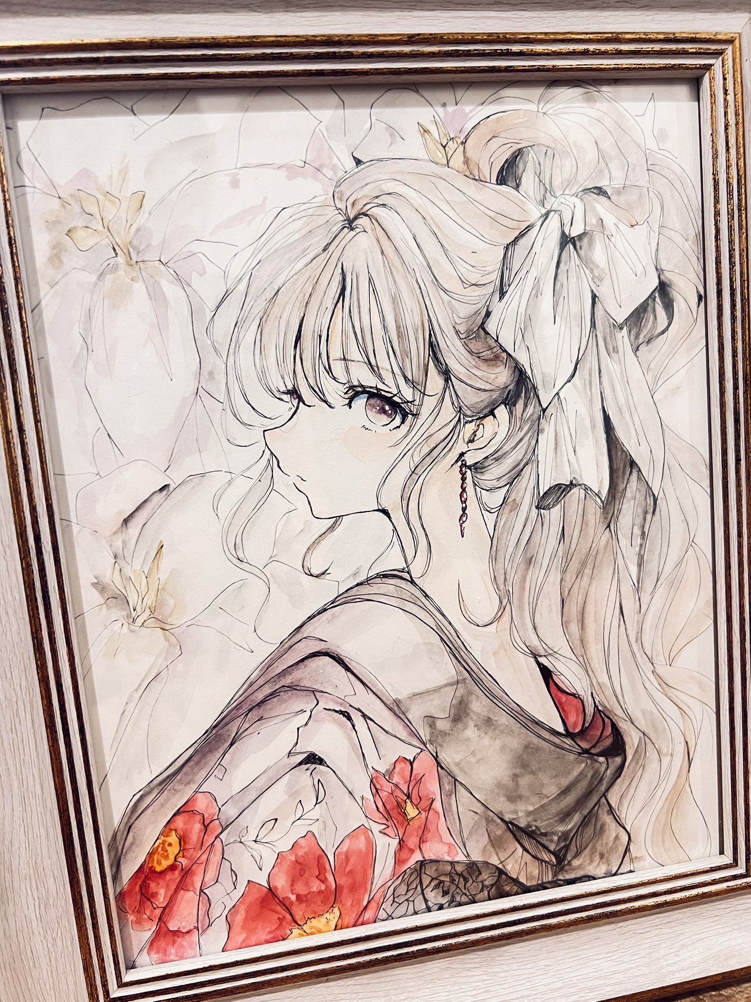 宝をまとった孤独な魚　アクリル画　原画 みるくる🏵️ on X: 