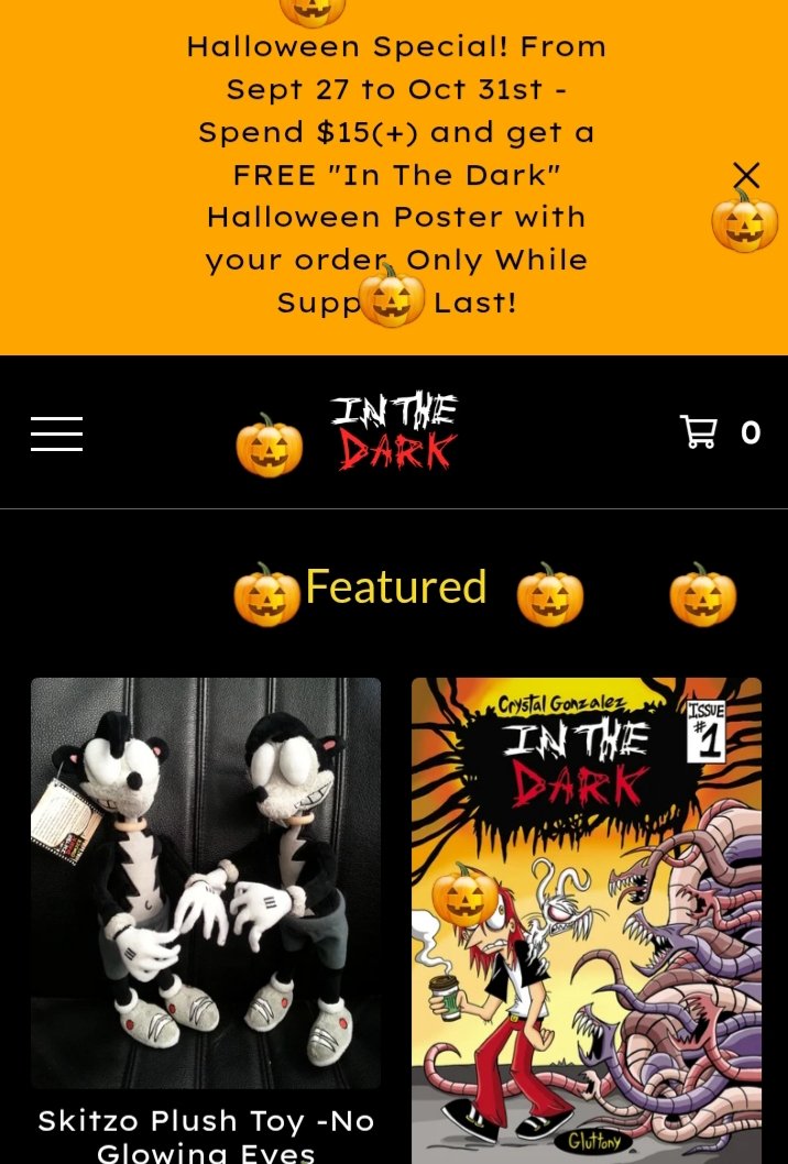 Comickpro's tweet image. Halloween sale is live! Get a free In The Dark poster with any purchase of $15 or up. inthedark.bigcartel.com