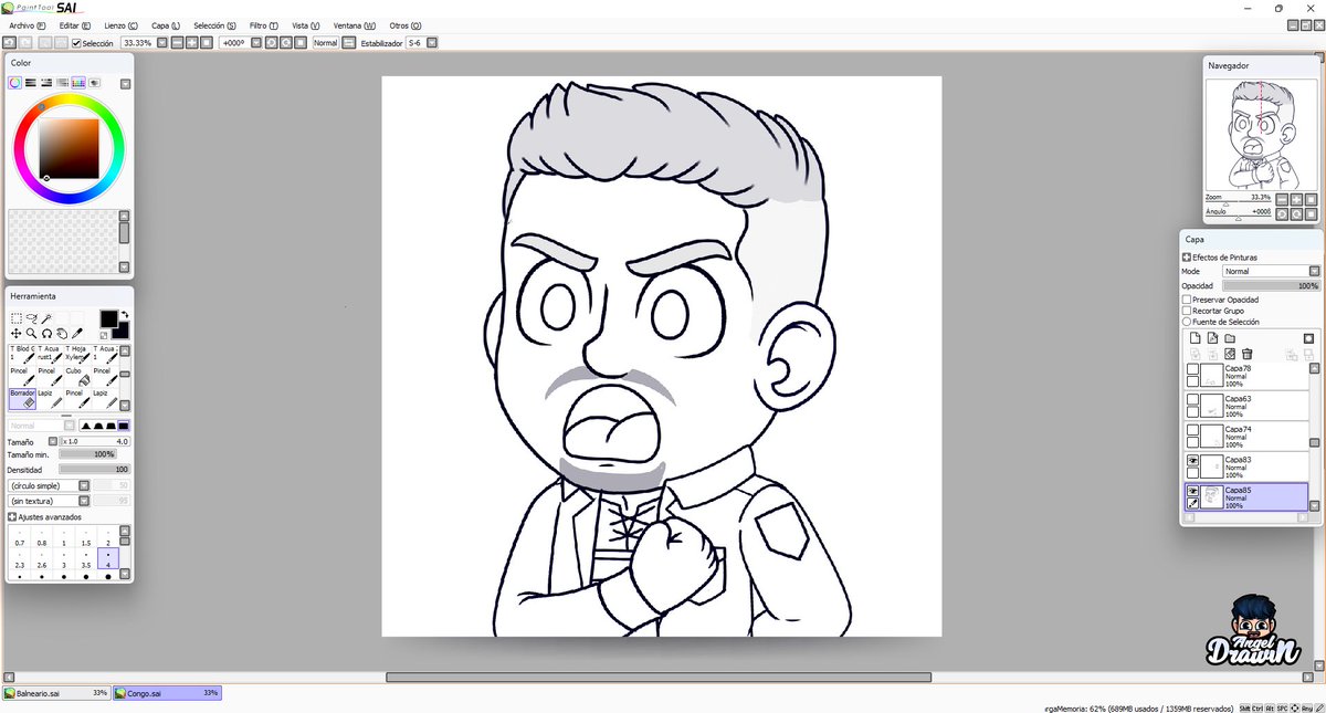 Les dejo por aquí un avance de un emote que en teoría será animado, recuerden si quieren alguno mándenme un mensajito 😝 #emotes #ilustracion