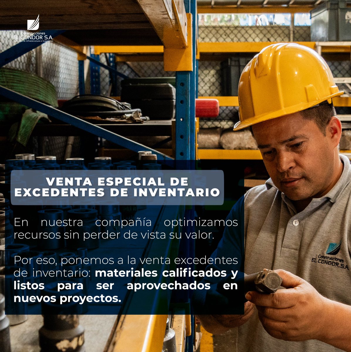 C_ElCondor's tweet photo. En nuestra compañía cada material cuenta, por eso ponemos a disposición nuestros excedentes de inventario: insumos listos para ser aprovechados en nuevos proyectos.

✅ Ideal para contratistas y aliados del sector.

Más información aquí: https://t.co/UHDzeMVmkA https://t.co/zQZH2gFWoy