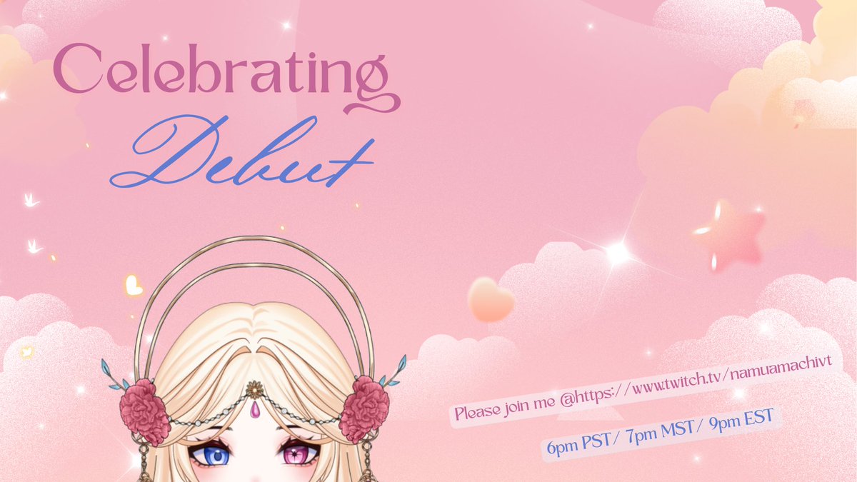 🎉 Today! 
I hope to see you all there~ 
6pm PST/ 7pm MST/ 9pm EST

twitch.tv/namuamachivt

graphic🎨: <a href="/notHoa_Sen/">Lotus🪷 ✨🔜Twitchcon</a>