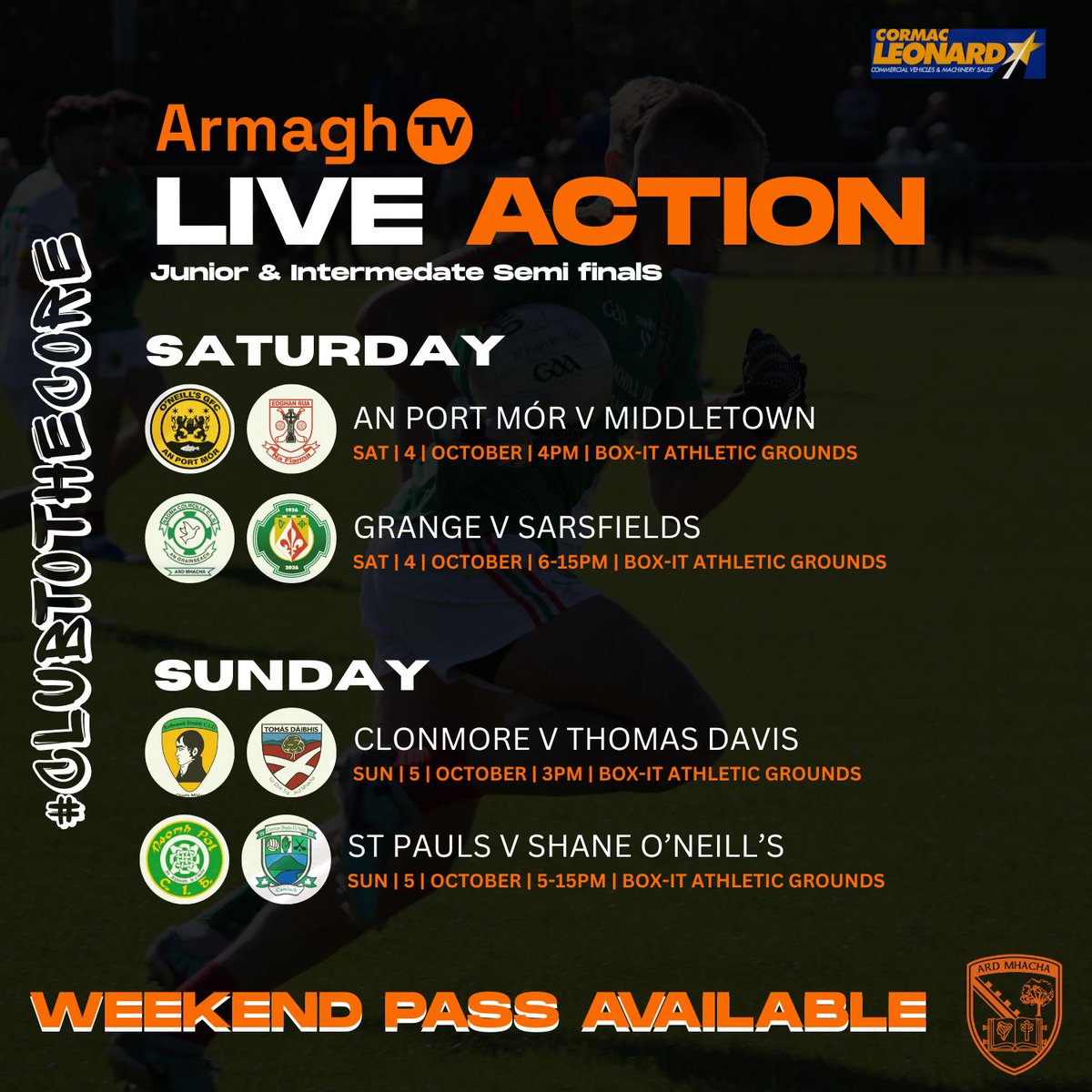 Weekend Pass The Weekend Pass is now LIVE on the Armagh TV website or if  you prefer a ring side seat the ticket link is below: Watch in person:  https://t.co/qUy9d27Y1B Watch online:
