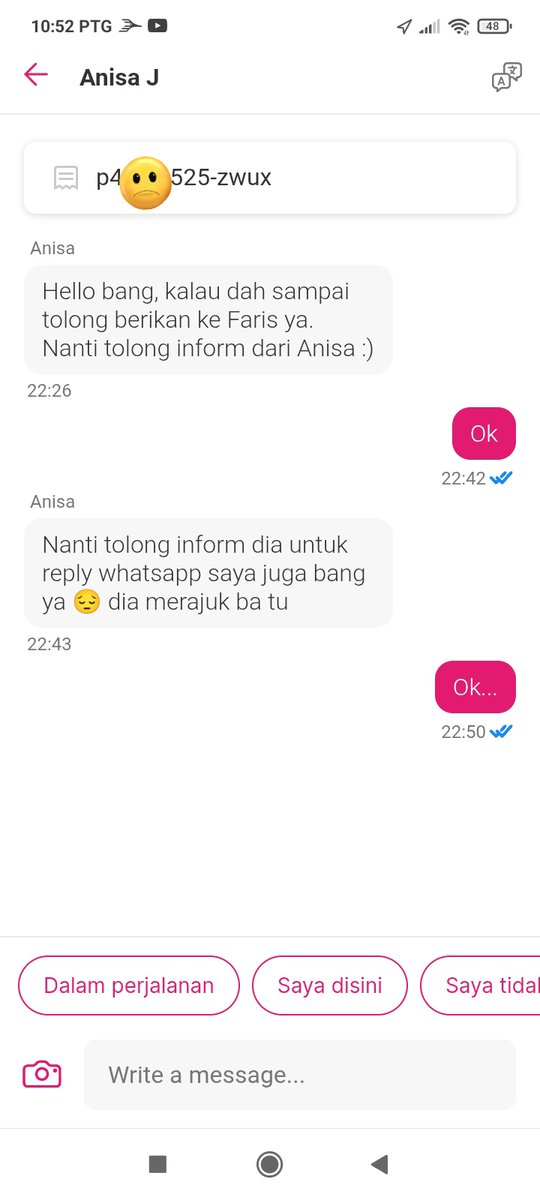 Kakoi93AG's tweet photo. Sudah saya hantar Anisa tetapi....
Apapun terima kasih atas pesanannya ya dan makanannya.
Itu sahaja yang saya mampu tolong 😔 https://t.co/xHnj4bcynx