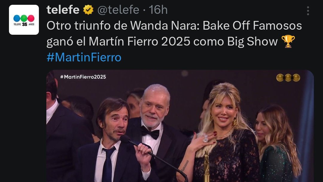 MartuGlinch's tweet photo. @Pameluchisruiz @capalbo_sandra Lee lo que publica Telefe y después llora Pame, besito https://t.co/wyblZNW9fZ