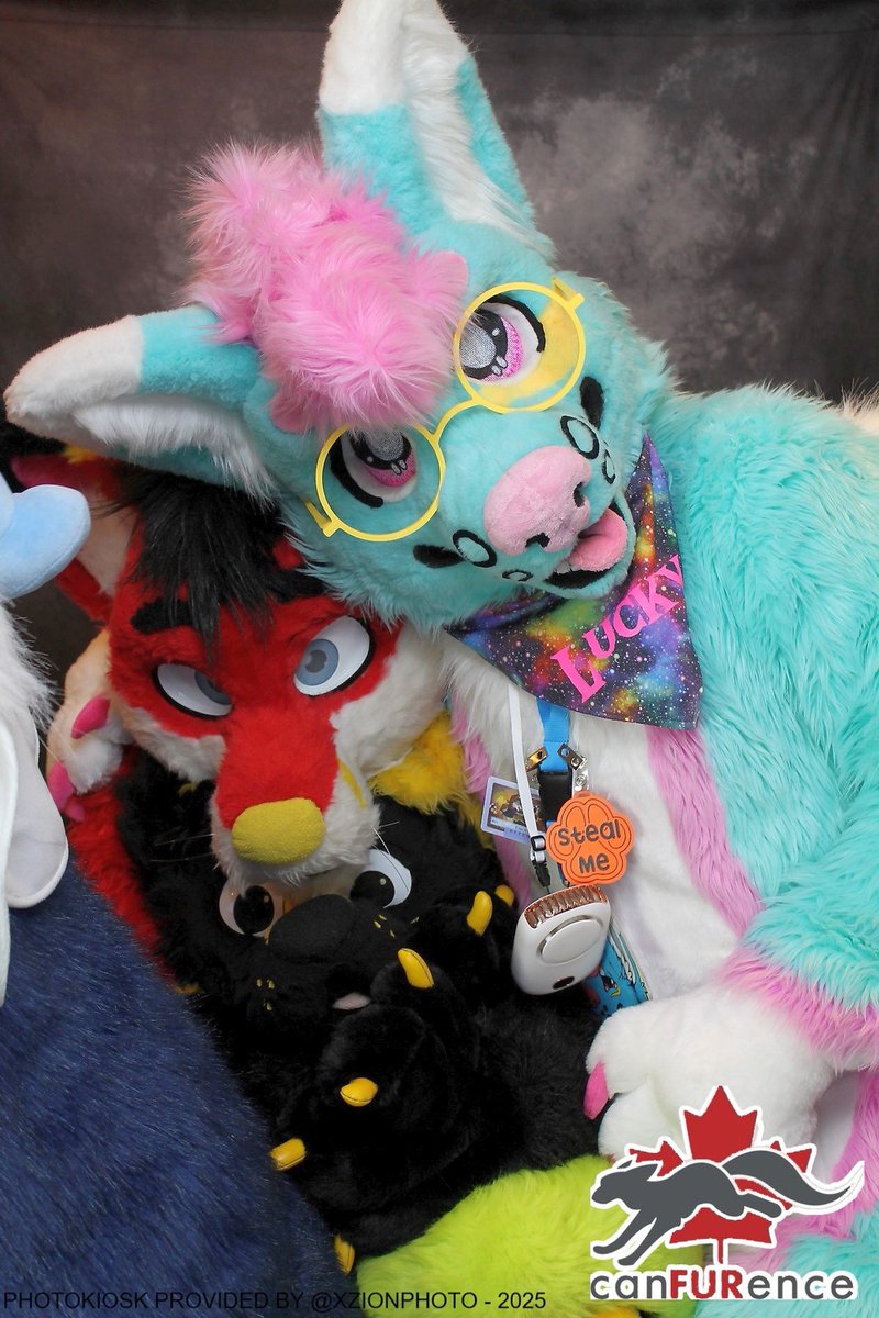 Enjoyed  some time in the <a href="/canFURence/">CanFURence: Furries of the Wastes</a> Photobooth this year. Lots of Silliness happened there 😅

<a href="/Kobee_pup/">️Kobee Barky Pup</a> <a href="/The_Electro_Fox/">Electro Fluffy Fox</a> <a href="/LuckyDaCorgi/">🩵🩷 Lucky Corgi</a> &amp; Kolbalt