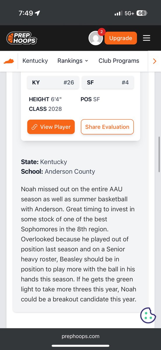 BeasleyNoah_4's tweet photo. Thank you for the write up @RealCoachQ @PrepHoopsKY I have a lot of areas in my game to work on and i'm excited for this coming school and aau season! 

#CTl🪜 https://t.co/hvUIsou7n4