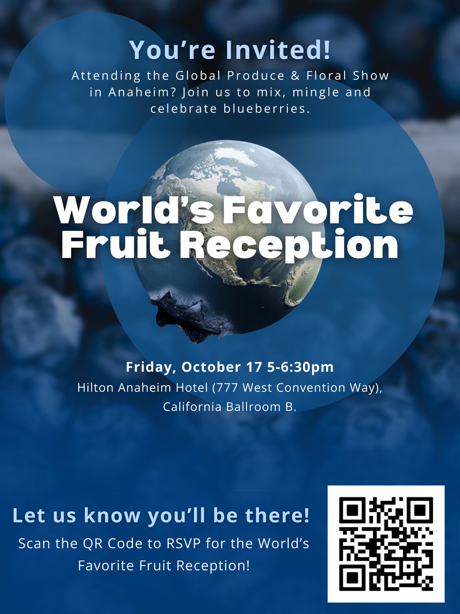 Join us at The World's Favorite Fruit Reception! RSVP now! 🫐 👏  tinyurl.com/mr2t75r5