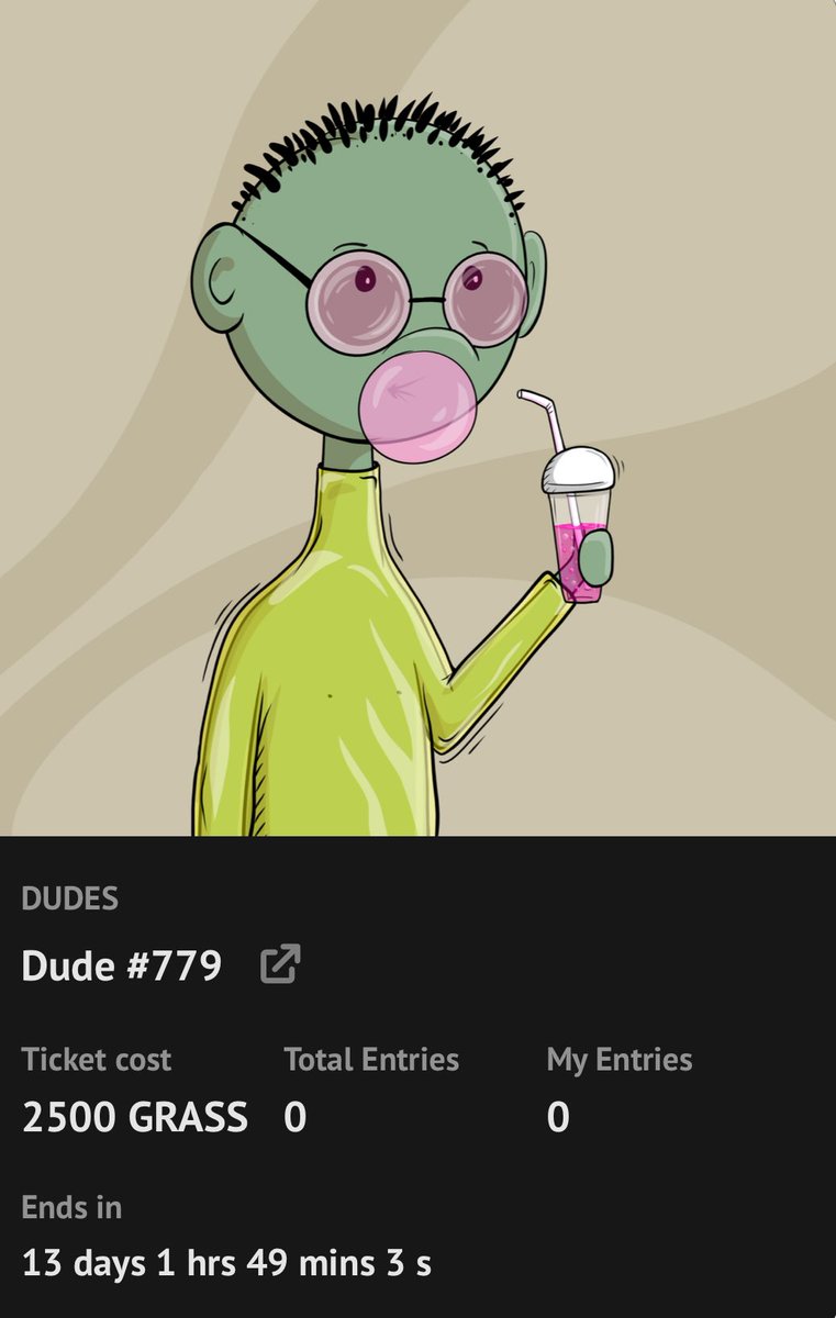 MHeepow's tweet image. New $GRASS raffles are live at heepow.me/raffles
@StudioSEV3N DUDE!
@PurDoodles BASIC BUDDY
@Flemish_Giants CLONE
Good luck to all!