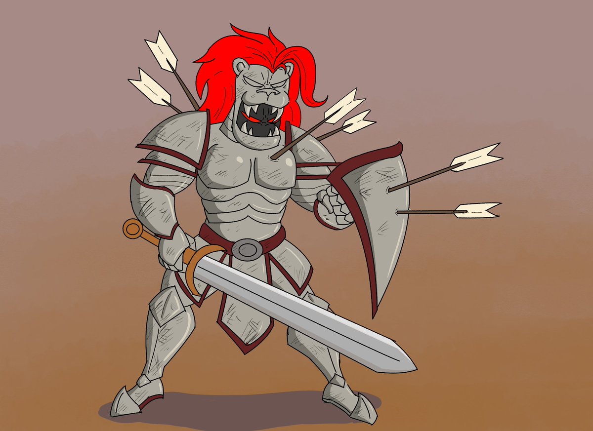 Friendly_Kaizen's tweet photo. A knight I drew last night before going to bed. https://t.co/twAcv5PTH0