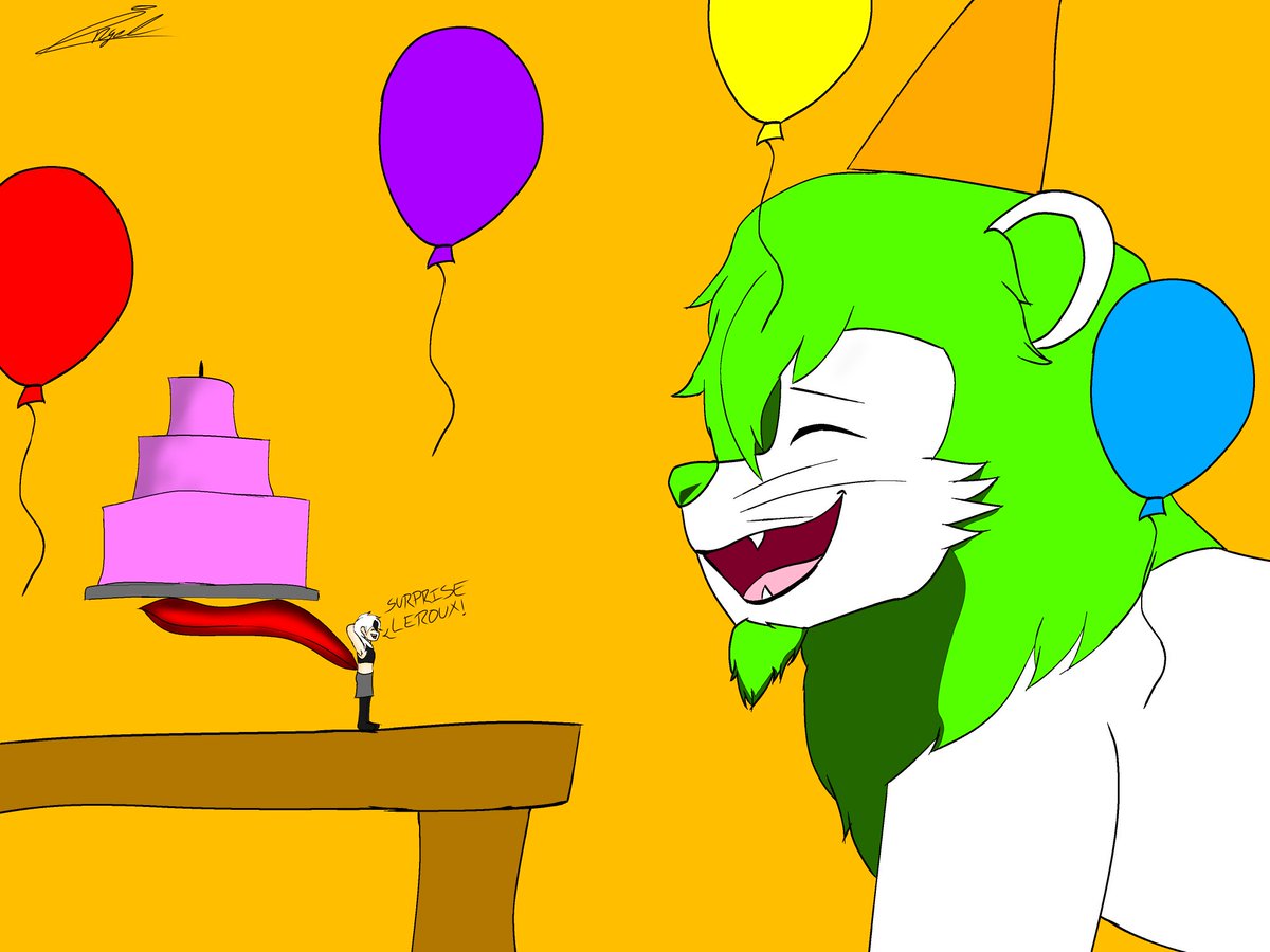Happy Birthday <a href="/OversizedFluff/">Leroux PeloVerde</a> I give you this drawing
