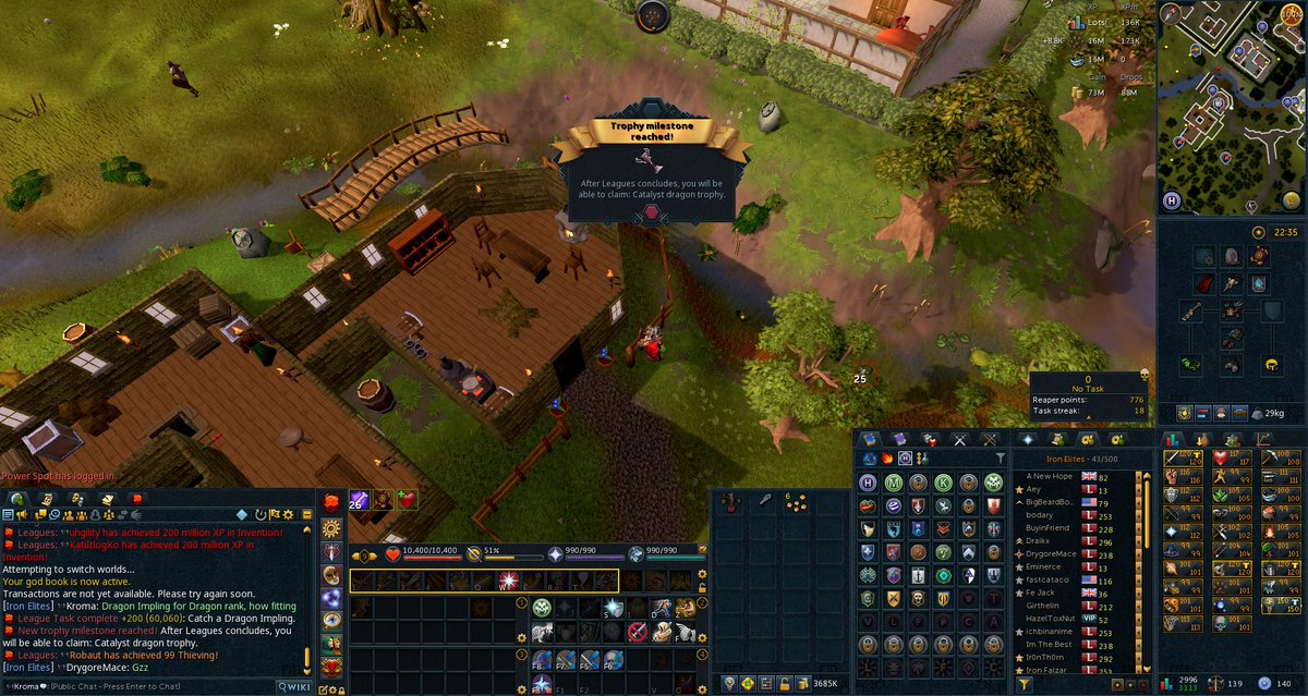 BossRocketKroma's tweet photo. 70th to Dragon Trophy on RS3 Leagues, was a fun first League. Lots of issues (and bugged points, still missing several hundred), but it was a good time @RuneScape https://t.co/nzHiEOlkja