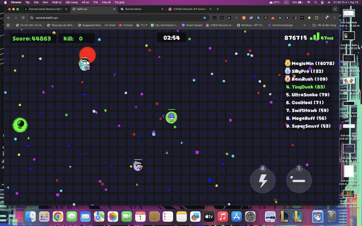 Tienn5931899's tweet image. Dear @ballball_3 . I think there is a cheater in the game. when the game starts he doesn&apos;t move but his speed grows very fast. he doesn&apos;t split but appears everywhere, with this behavior the ranking doesn&apos;t reflect correctly anymore.  
@Somnia_Network  
#Ball3 #Capygame