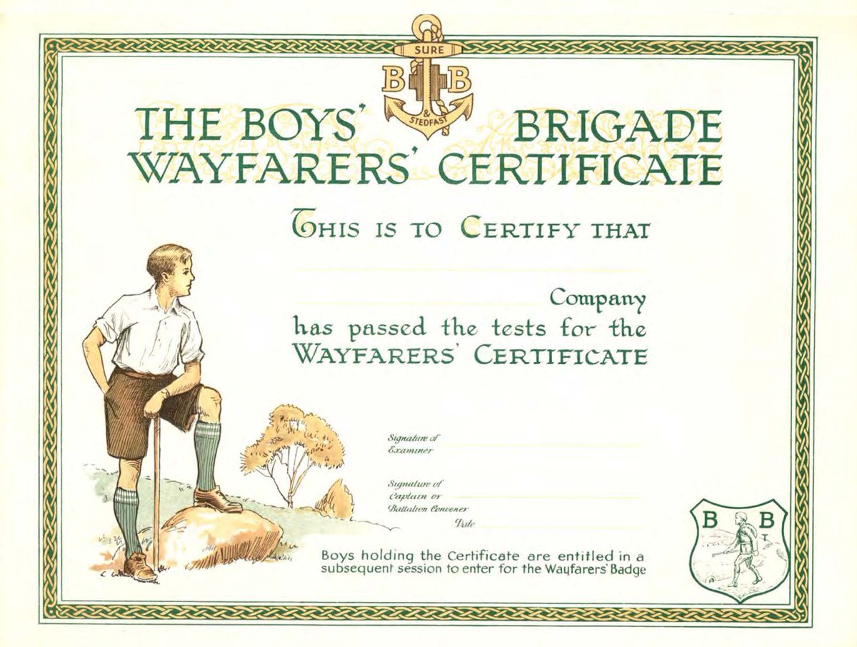 Wayfarers' Certificate 1927-

This certificate was produced just after our union with the BLB.

View some other certificates here >>thebbmuseum.org/the-boys-briga…