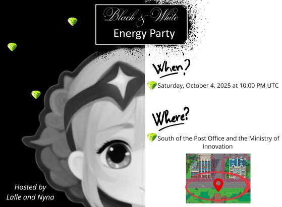 Are you ready? The Black and White energy party is coming!!!😉🥳🤩🎃👻

🗓️October 4th
⏰10 PM UTC
🪧Terra Villa Center (near the Post Office)
📲Live youtube.com/@guildanft
⬛️⬜️Drees code: Black or White

Come prepared for

👻NFT giveaways
🎃UGC giveaways
👻Lots of music
🎃Games,