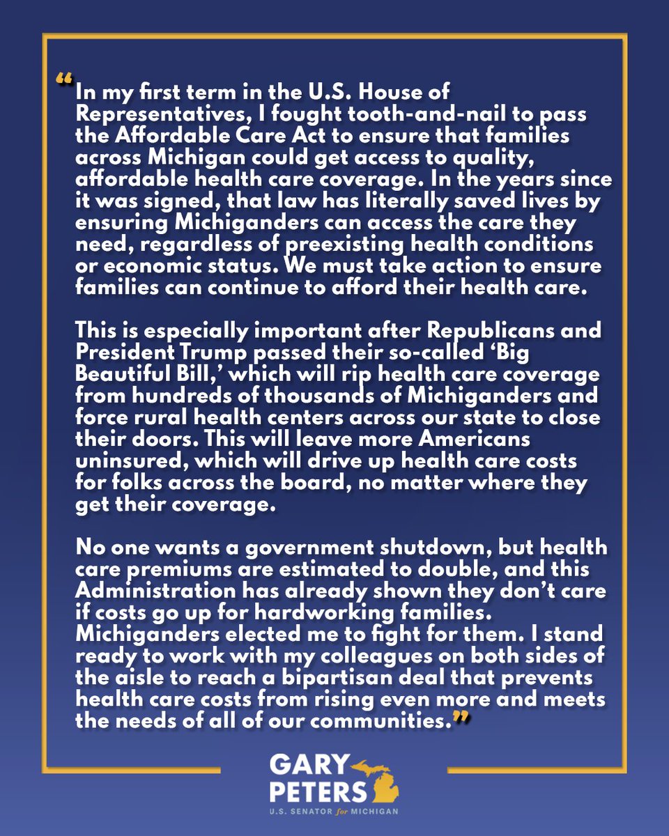 Senator Gary Peters tweet media