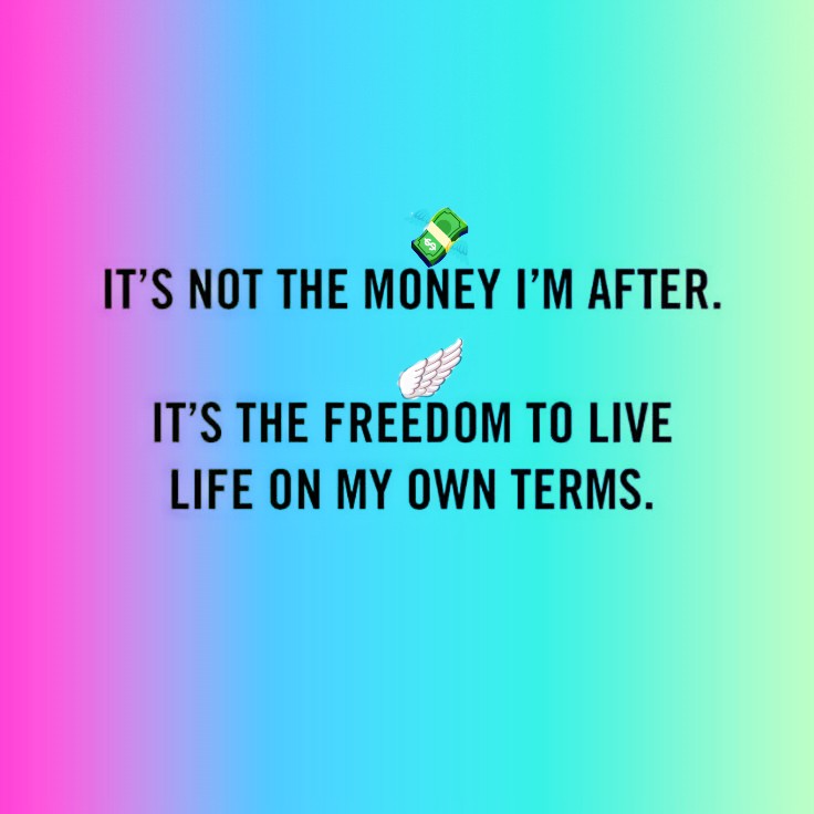 PiggDrainer's tweet photo. THIS RIGHT HERE.  It's not even about the money.  It's what the money can buy:  freedom.  Goddesses thirst for freedom like the 🏜 thirst for rain.  

#MondayMotivation https://t.co/EQuyYxce36