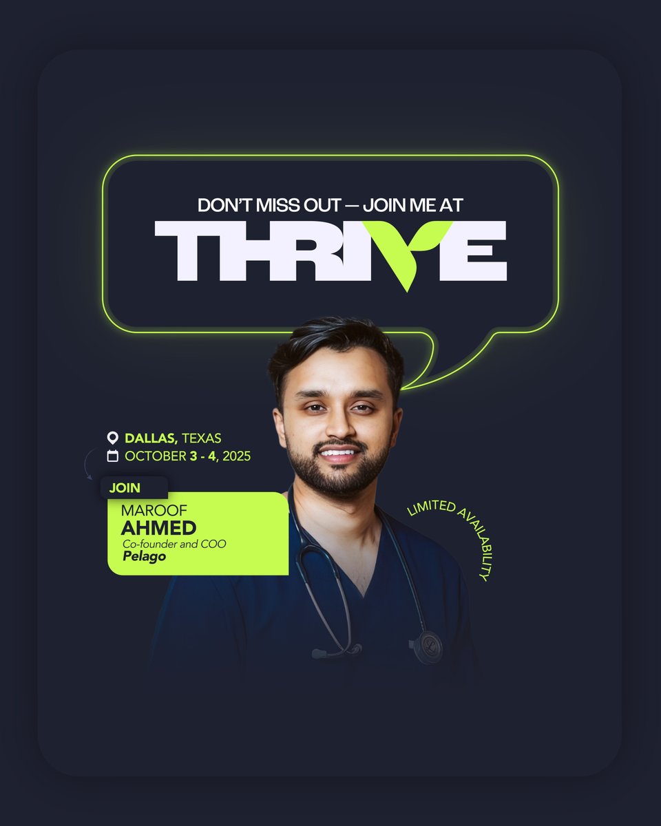 Meet Maroof Ahmed — a medical doctor by background and the Co-founder &amp; COO of Pelago Health, the world’s leading virtual clinic for Substance Use Management.

Pelago has already helped 1M+ members manage tobacco, alcohol, and opioid use.

#Thrive2025