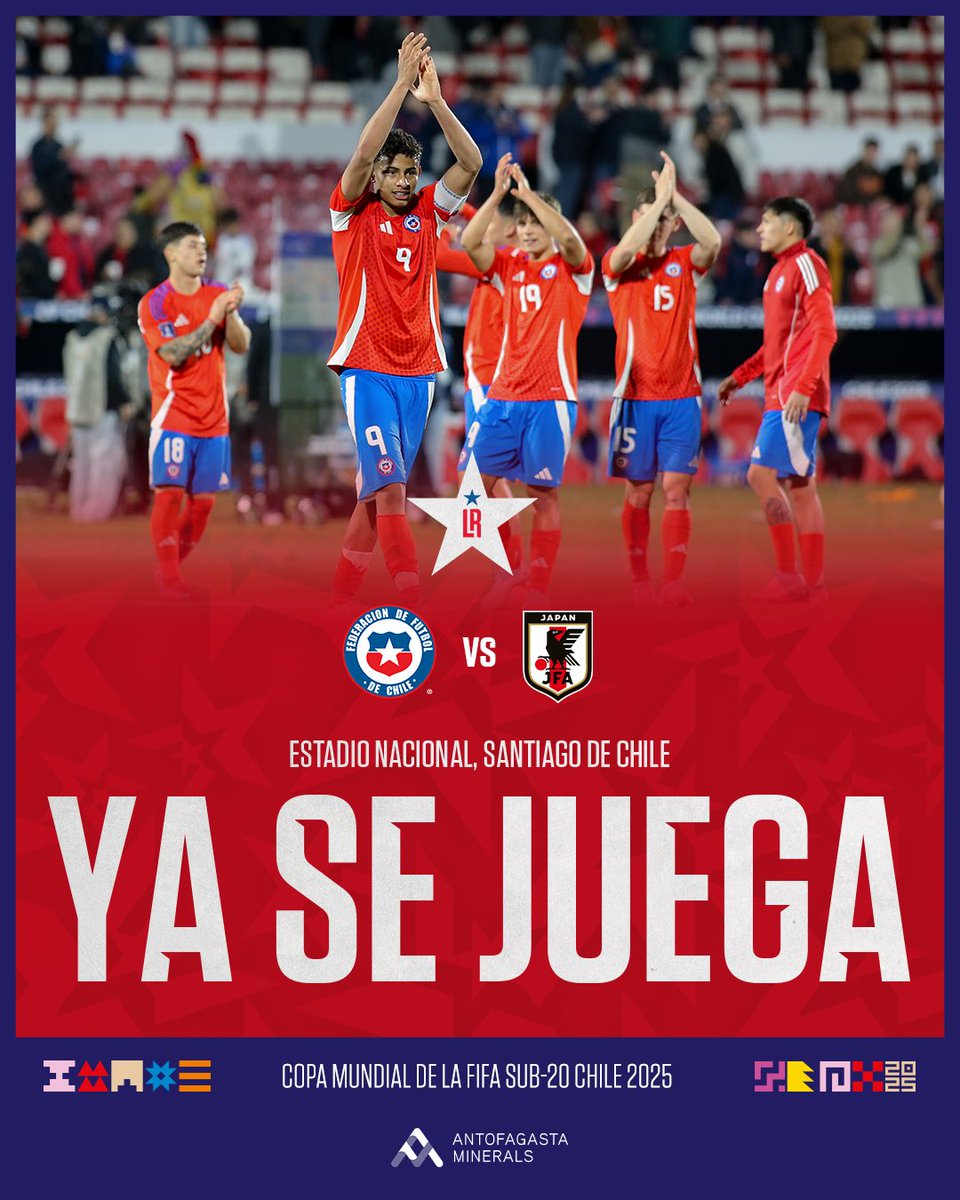 LaRoja's tweet photo. 1’🚨 ¡COMENZÓ EN ÑUÑOA! 🔛

#LaRoja 🇨🇱 Sub-20 ya juega ante Japón 🇯🇵, en su segundo partido por la Copa Mundial de la FIFA Sub-20 Chile 2025 🏆. 

📺 Transmite CHV. 

🇨🇱0️⃣➖0️⃣🇯🇵
#VamosLaRojaSub20
#SiempreConLaRoja https://t.co/UCFZXFeBpc
