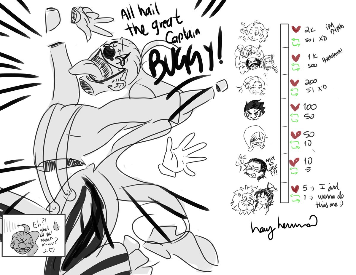 Hayhenna's tweet photo. 👀 Not sure if this trend has been done with Buggy yet… but here we go 🤡💋
Let’s see how much you all want the clown to get smooched~ 🏴‍☠️✨
5 likes = first kiss unlocked 😏 https://t.co/HJ9hPg92jx