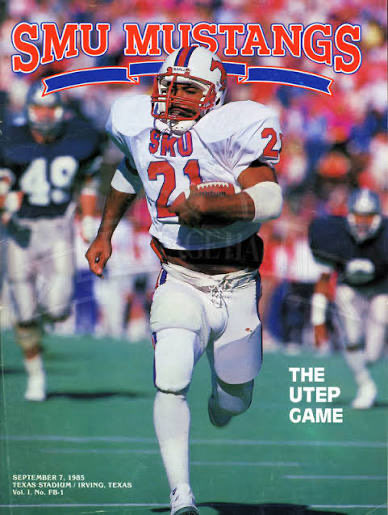 SMU Football game cover, vs UTEP (1985)