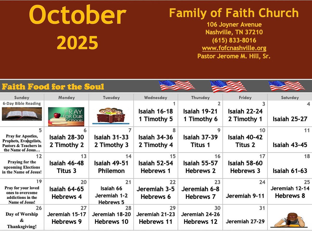 JesusIsDaTruth's tweet image. Check out the new 6-day Bible Reading Plan for October 2025. We would love for you to join us with our new 6-day Bible Reading Plan for 2025. Make a commitment to be Bible Reading Strong in 2025! Reading the Bible is a joyful habit in 2025 😀📖🙏🏼🔥✝️