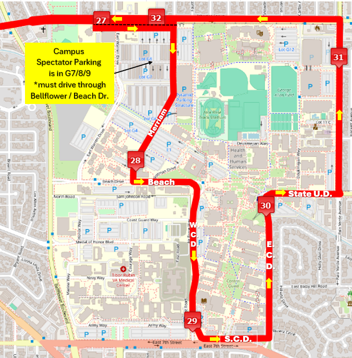 Reminder: This Sunday, 10/5, <a href="/CSULB/">Cal State Long Beach</a> campus will be part of the <a href="/LBMarathon/">2XU Long Beach Marathon</a> course! Vehicle access will be very limited from 4 a.m.-1 p.m. Students may still walk through the course at certain intersections to access the <a href="/CSULBSRWC/">CSULB SRWC</a>, Horn Center, etc.