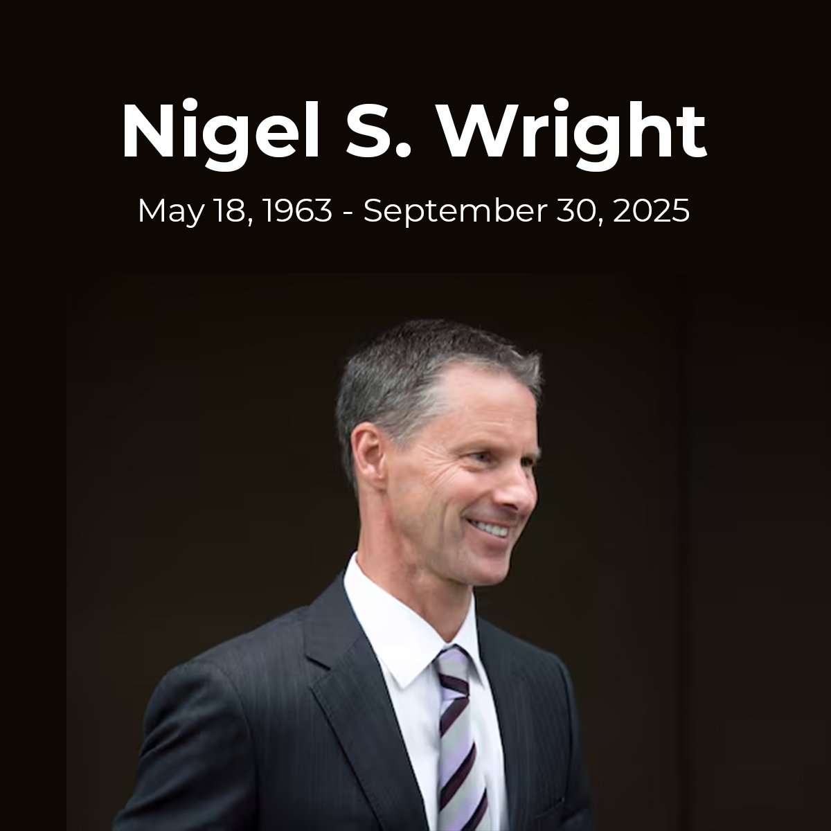 Nigel Wright, former Chief of Staff to Prime Minister Harper, former board member of the Canada Strong and Free Network, and Co-Head of Onex Corporation, passed away suddenly today.

Although not known to most Canadians, Nigel was a man of outstanding personal strength,