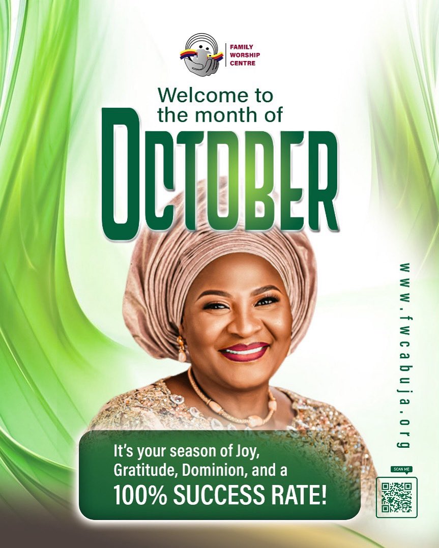 Welcome to October – the 10th Month🎉
My prayer for you is that this month, you will walk in clarity, prosper in your assignment, enjoy divine direction, and see 100% success in all you do.