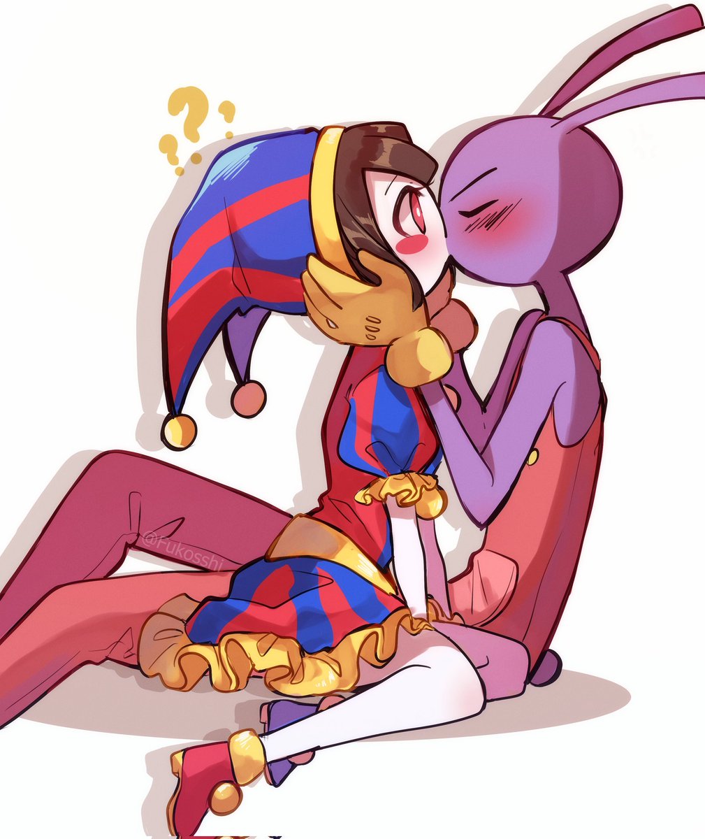 They were arguing and Jax couldn't resist 💙❤️💜#TADC #JaxxPomni #funnybunny