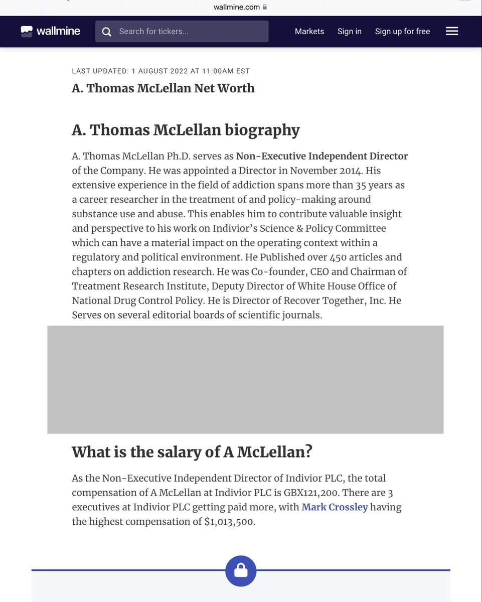 ACSHorg's tweet image. @ibdgirl76 The @APApsychiatric appointed the former Director of the pharmaceutical company manufactures the drug to treat all their new opioid related disorders on their sparse Substance-Related Disorders Task Force. Indivior calling Dr. Thomas McLellan PhD. a “non-executive”…