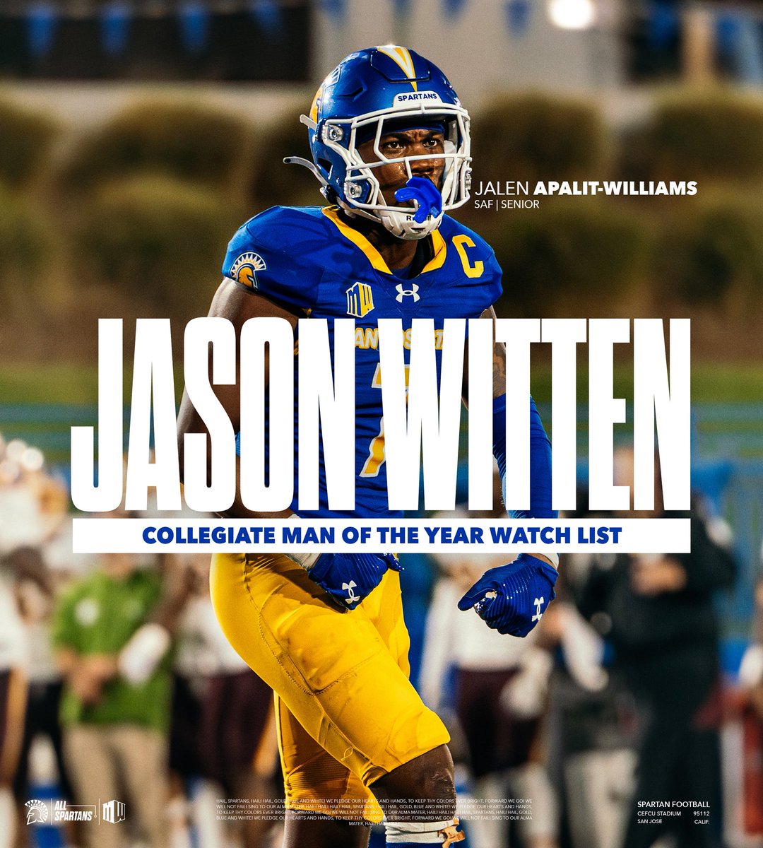 𝗝𝗮𝘀𝗼𝗻 𝗪𝗶𝘁𝘁𝗲𝗻 𝗖𝗼𝗹𝗹𝗲𝗴𝗶𝗮𝘁𝗲 𝗠𝗮𝗻 𝗼𝗳 𝘁𝗵𝗲 𝗬𝗲𝗮𝗿 𝗪𝗮𝘁𝗰𝗵 𝗟𝗶𝘀𝘁 🏆

<a href="/JalenApalit02/">Jalen Apalit-Williams</a>  

#ThisIsSparta | #AllSpartans