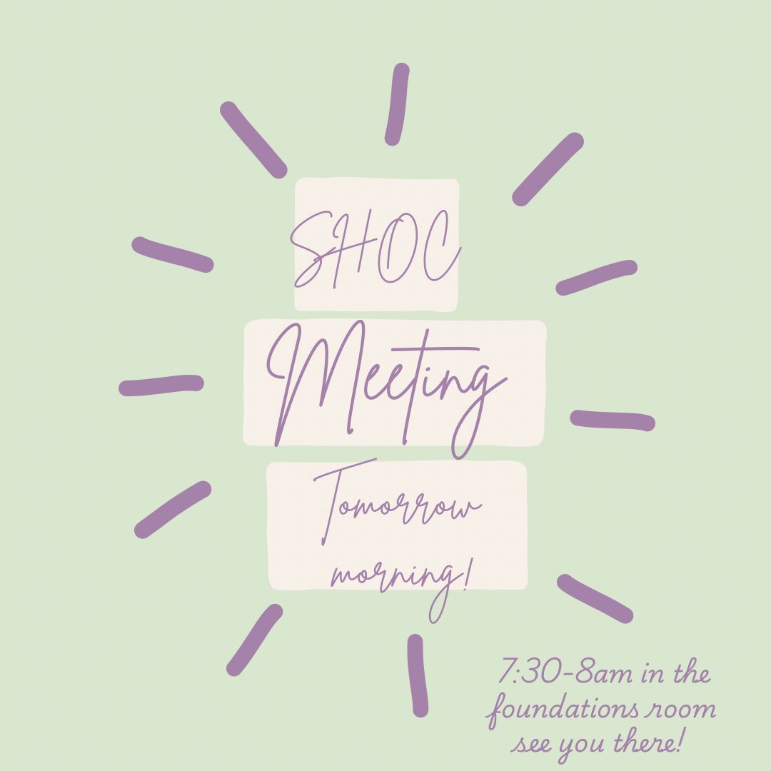 ohsshoc's tweet photo. 7:30-8am in the foundations room! 
See you there! https://t.co/6Ggf8SMMw0