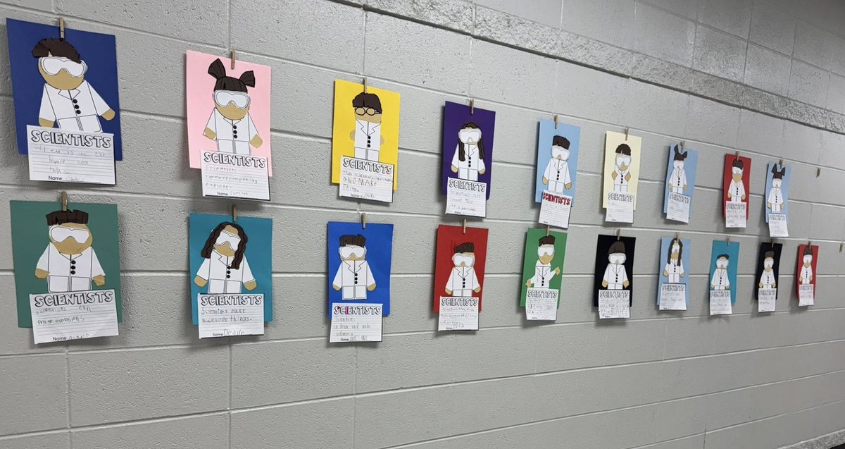 NettletonSTEAMe's tweet photo. ⭐️⭐️ In The Classroom ⭐️⭐️
Mrs. Curtner's First Graders recently read a book about Dr. Temple Grandin, entitled "The Girl Who Thought in Pictures." They then made their own scientists and wrote about what it means to be a scientist. 🧪🧪
#STEAMe #FirstGraders #FutureScientists https://t.co/yD1oZLTDqo