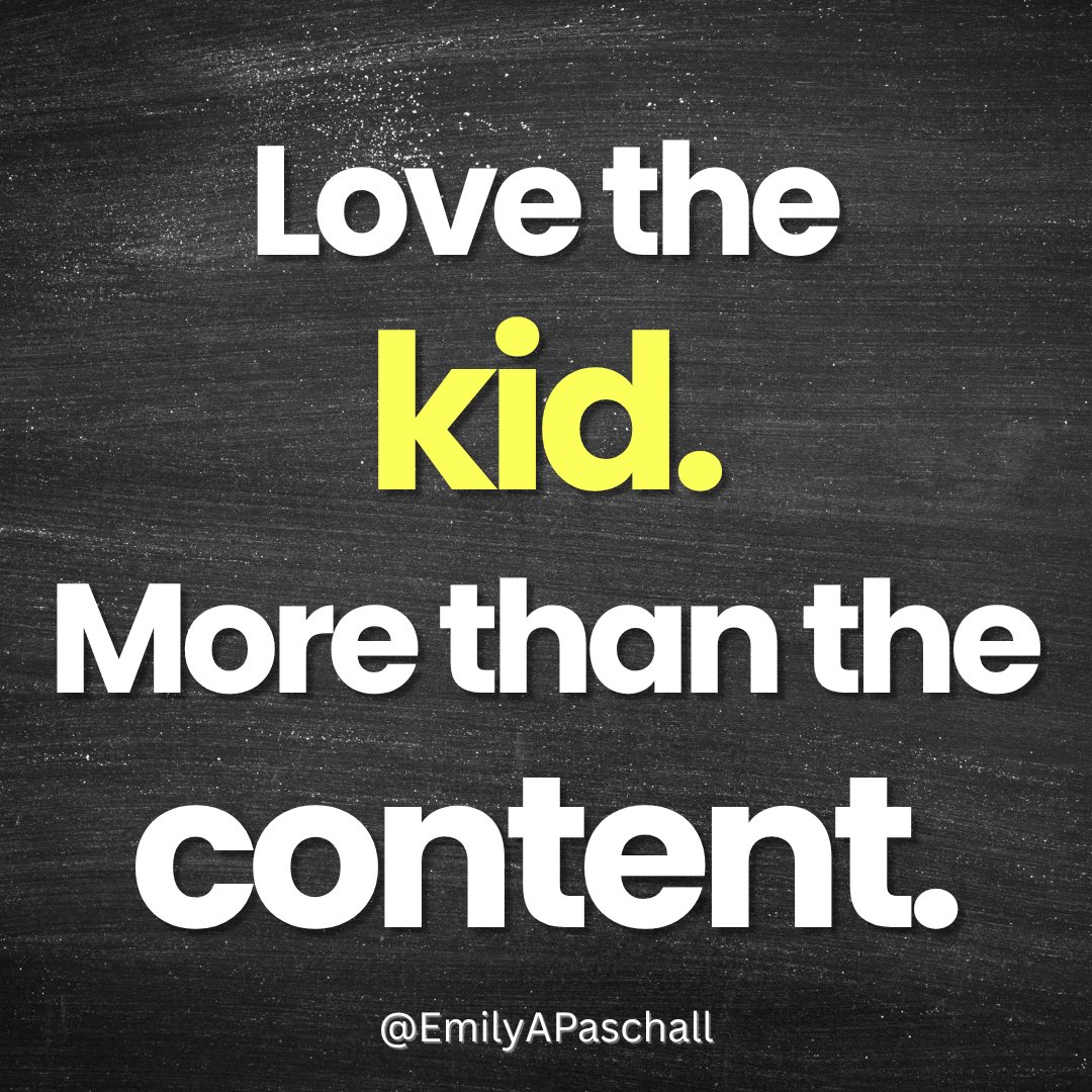 The best teachers know this truth: 💛
Love the kid more than the content.

Because when students know they are valued, they’ll lean into the learning. When they feel seen, they’ll take risks. And when they trust you, they’ll give their best effort — even in subjects they once