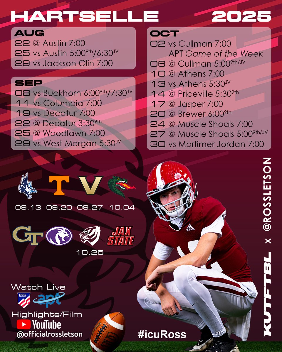 #icuRoss #ImThatTiger

<a href="/HartselleFball/">Hartselle Tigers Football</a> #OwnIt

<a href="/adamgorney/">Adam Gorney</a>
<a href="/AL_Recruiting/">AL Recruiting</a>
<a href="/AL6AFootball/">Alabama6AFootball</a>
<a href="/aldotcomPreps/">AL.com H.S. Sports</a>
<a href="/ALPrepStars/">ALPrepStars</a>
<a href="/AverageJoesSpo1/">Average Joe’s Sports Talk, LLC</a>
<a href="/BackRoadRecruit/">BackRoadRecruiting_</a>
<a href="/BamaHSNews/">Around The State Sports</a>
<a href="/BenThomasPreps/">Ben Thomas</a>
<a href="/BrandonHuffman/">Brandon Huffman</a>
<a href="/CSAPrepStar/">PREPSTAR</a>
<a href="/damehova9/">Damon Simmons</a>
<a href="/DexPreps/">DexPreps</a>
<a href="/ExpoRecruits/">Expo Recruits</a>
<a href="/FCRecruits/">First Choice Recruiting</a>
<a href="/gabrieldbrooks/">Gabe Brooks</a>