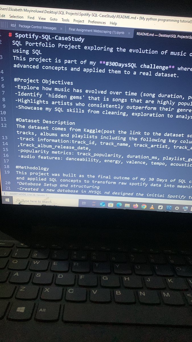 Moyinofcanada's tweet image. It's day 30 of my 30 day SQL learning challenge, and it's been quite a journey. From struggling to import datasets into SQL Workbench and facing errors to mastering joins, subqueries, CTEs, and complex SQL functions that challenged my life choices.