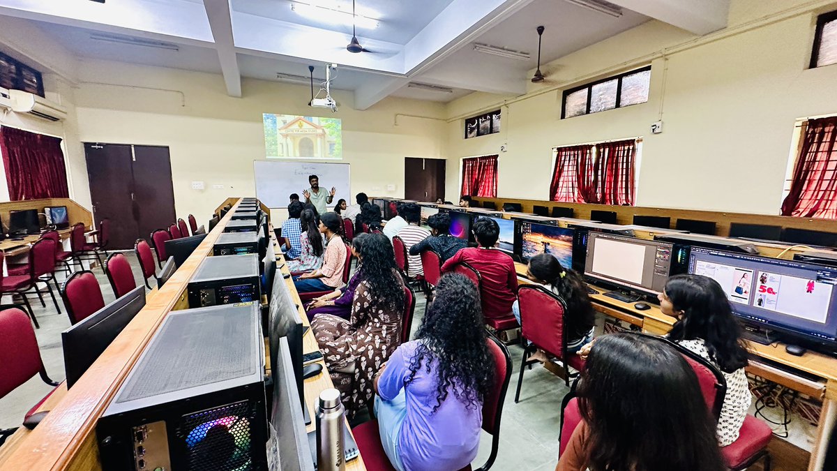 Canvases of Creativity Unfolded

 1st year students got a glimpse into the world of visual storytelling with Mr. Dinesh Kumar, a passionate creator. From pixels to performances, from ideas to impact, he showed us that design is not just about what we see, but about what we feel.