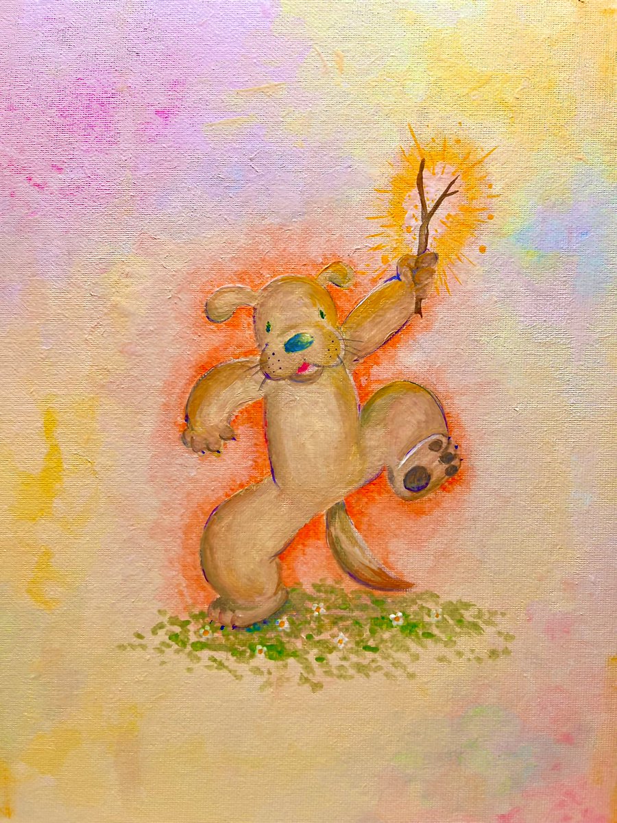 イイカンジの枝を見つけた犬