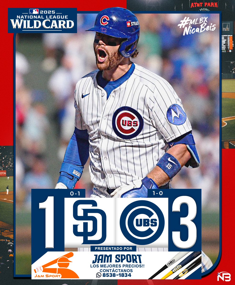 ¡ñCACHORROS PEGAN PRIMERO A PADRES

Con jonrones solitarios de Seiya Suzuki y Carson Kelly, los <a href="/Cubs/">Chicago Cubs</a> respaldaron la labor de su Bullpen que tiraron 4.2 innings sin hits ni carreras. La victoria fue para 🇻🇪 Daniel Palencia. La derrota se la llevó Nick Pivetta. #NicaBeis