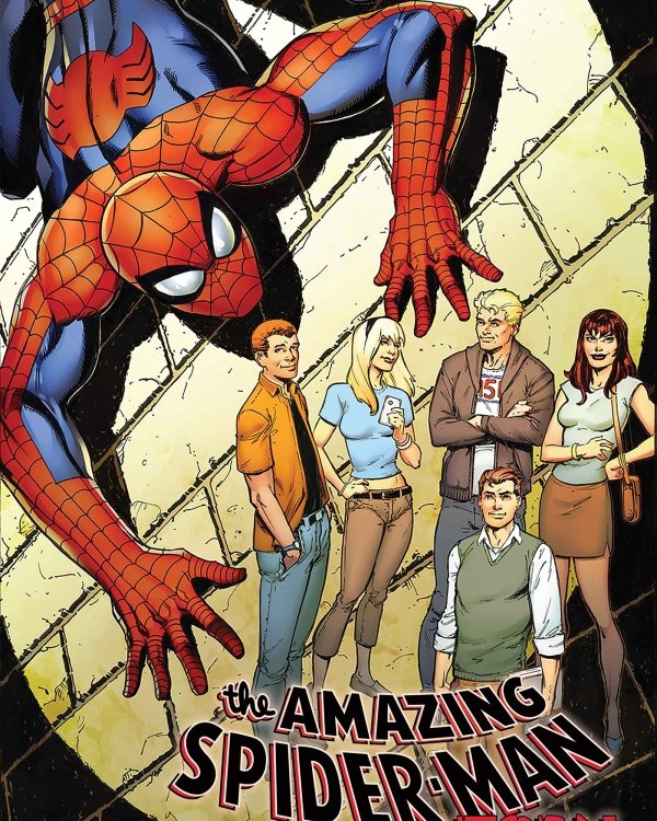 straczynski's tweet photo. Hitting comic shops one week from tomorrow!  Words by me, interior art by Pere Pérez.  A story about Peter, Harry, Gwen and MJ during their time at Empire State University, with a ridiculously dangerous addition to Spider-Man's Rogue's Gallery. https://t.co/6EkfCjztN8