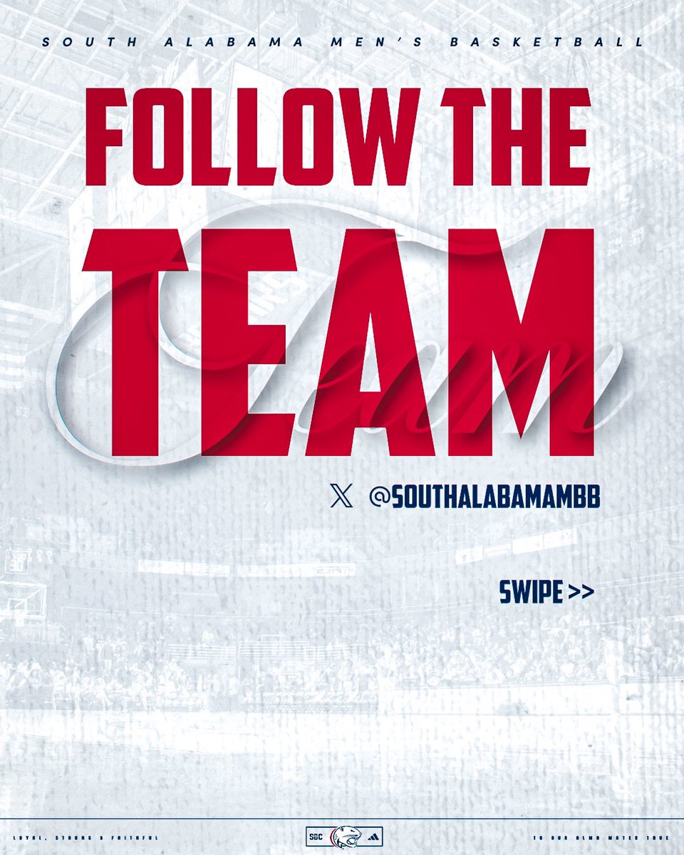 SouthAlabamaMBB's tweet image. Stop scrolling &amp;amp; follow the squad ⬇️👀

🔗: x.com/i/lists/181580…

#BurnTheBoats | #LSF