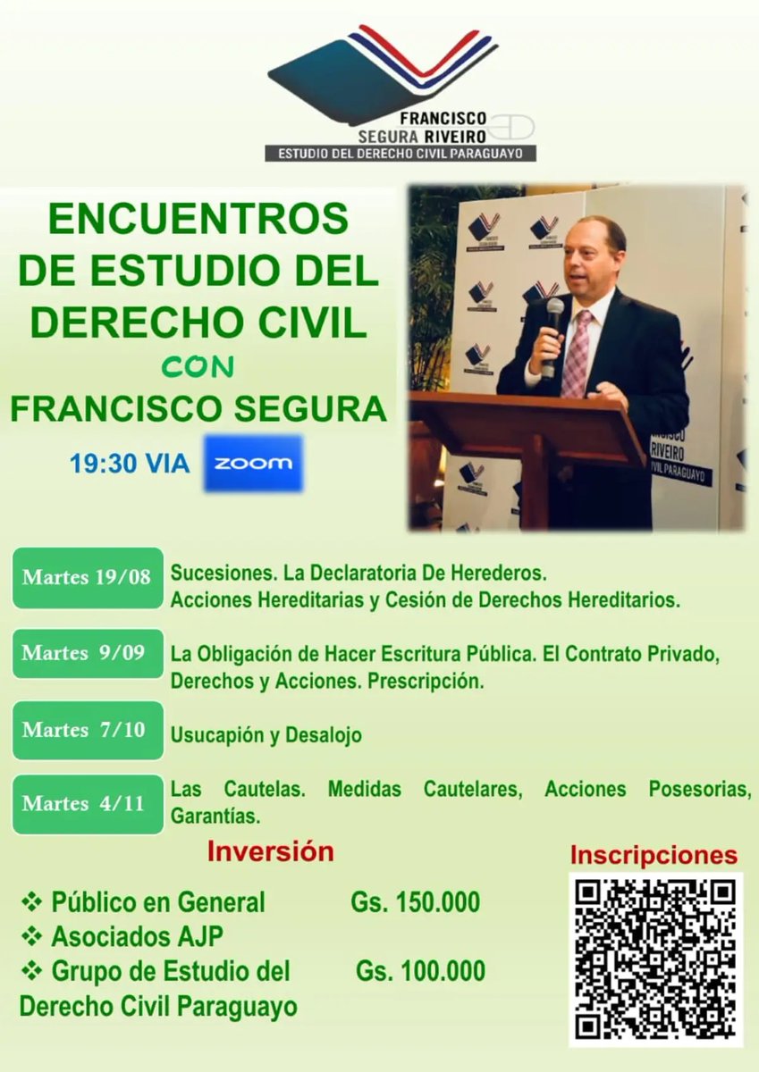 Tercer encuentro, los 2 primeros éxito total, el tercero sobre usucapion y desalojo quedan 12 lugares. Gracias a todos por compartir.