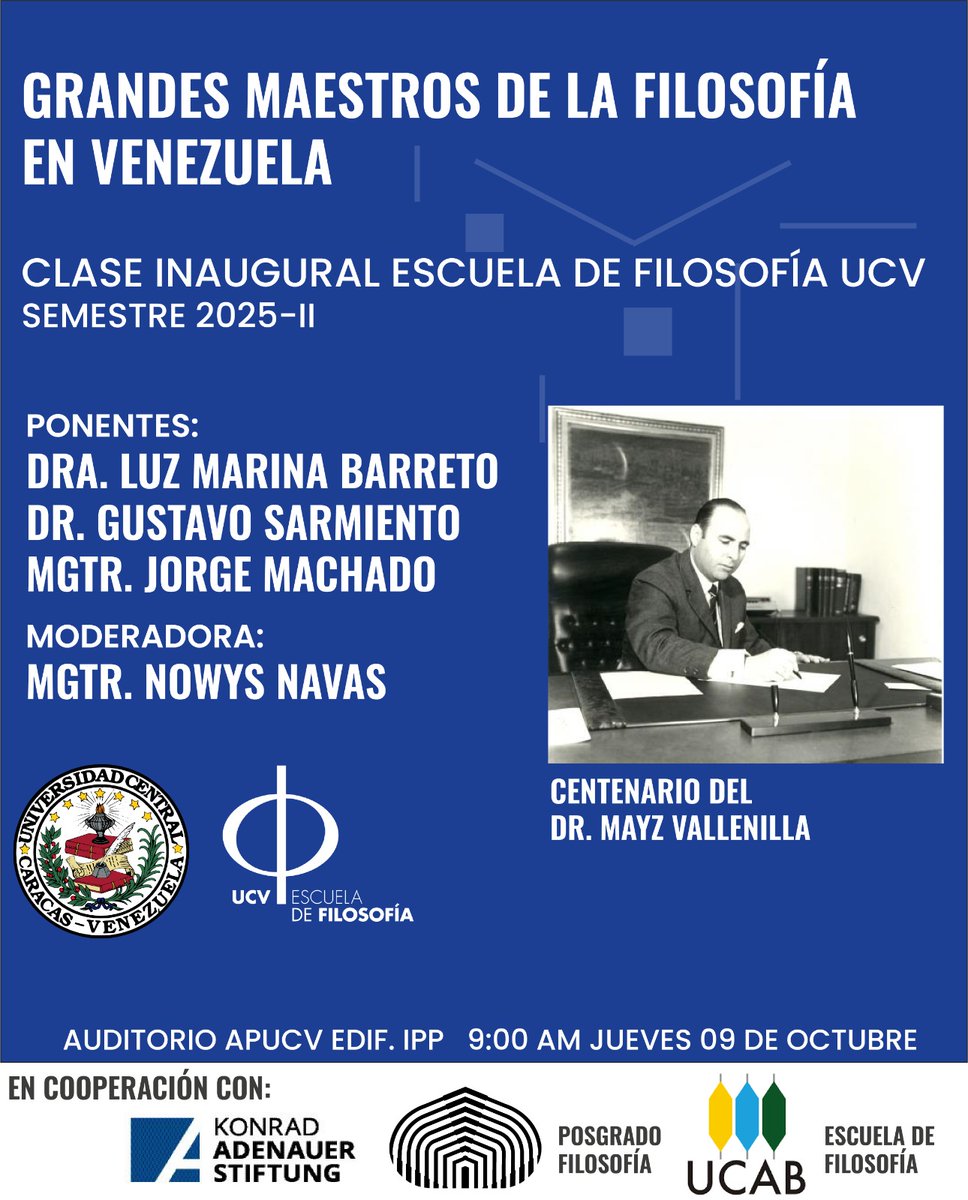 En conmemoración del centenario del Filósofo venezolano Ernesto Mayz Vallenilla.