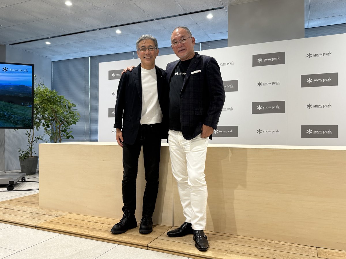 fashionsnap's tweet photo. スノーピークが新社長にスタバ���CEOの水口貴文氏を任命。

創業家以外から初、一族経営から“バディ経営”へ。新体制では再上場を視野に、アパレルカテゴリーの強化を図る。

https://t.co/CvheWmYDsf https://t.co/oCR43hjRQW